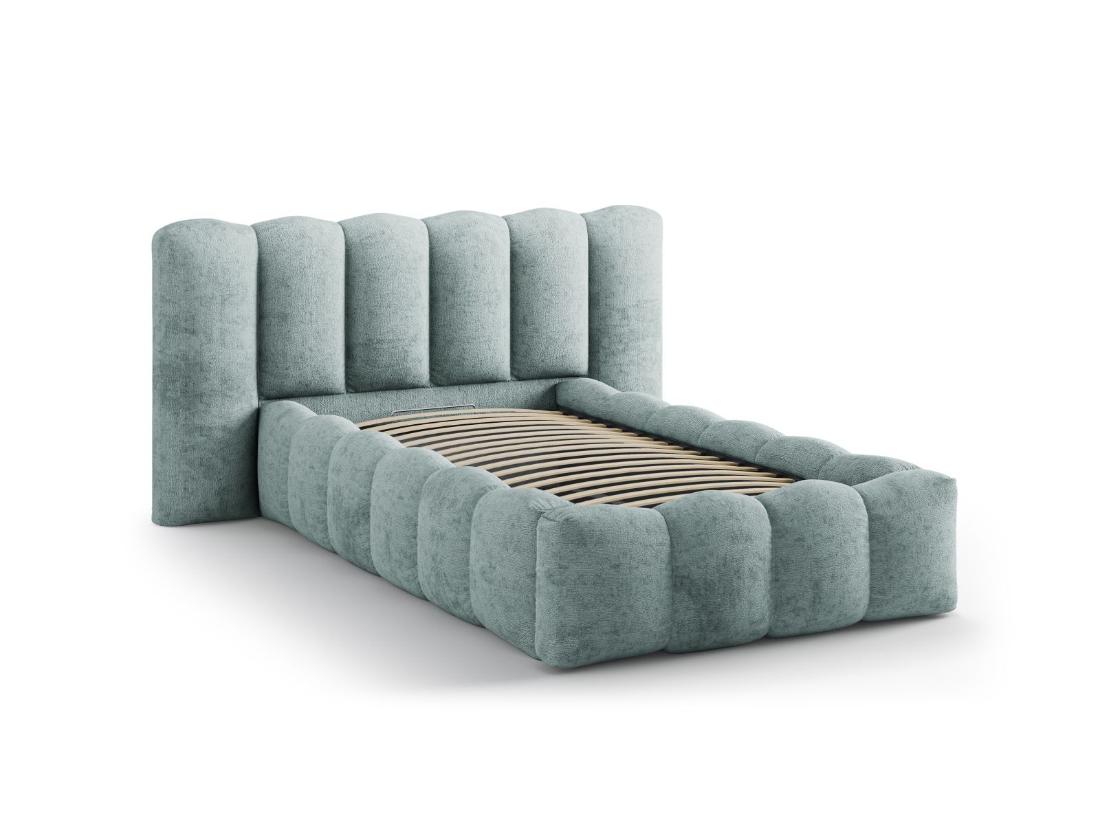 Storage Bed With Headboard, "Lupine", 174x226x95