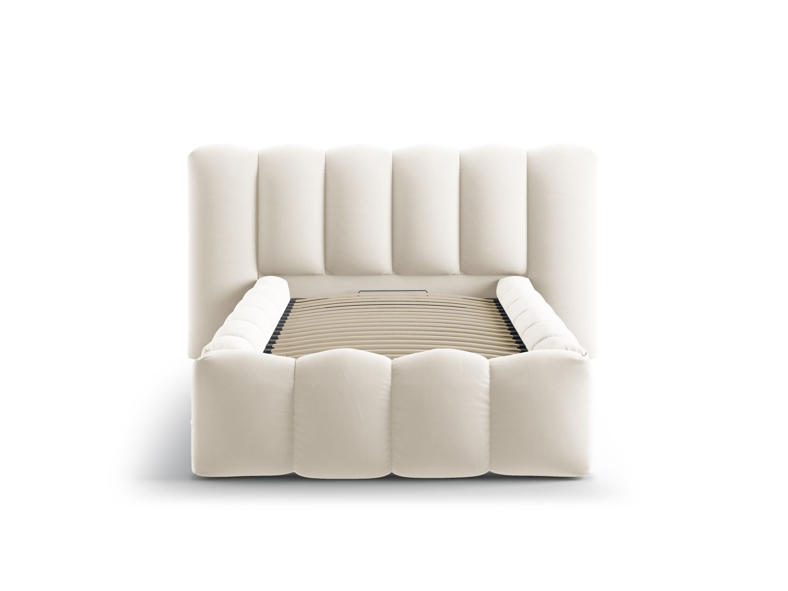 Velvet Storage Bed With Headboard, "Lupine", 174x226x95