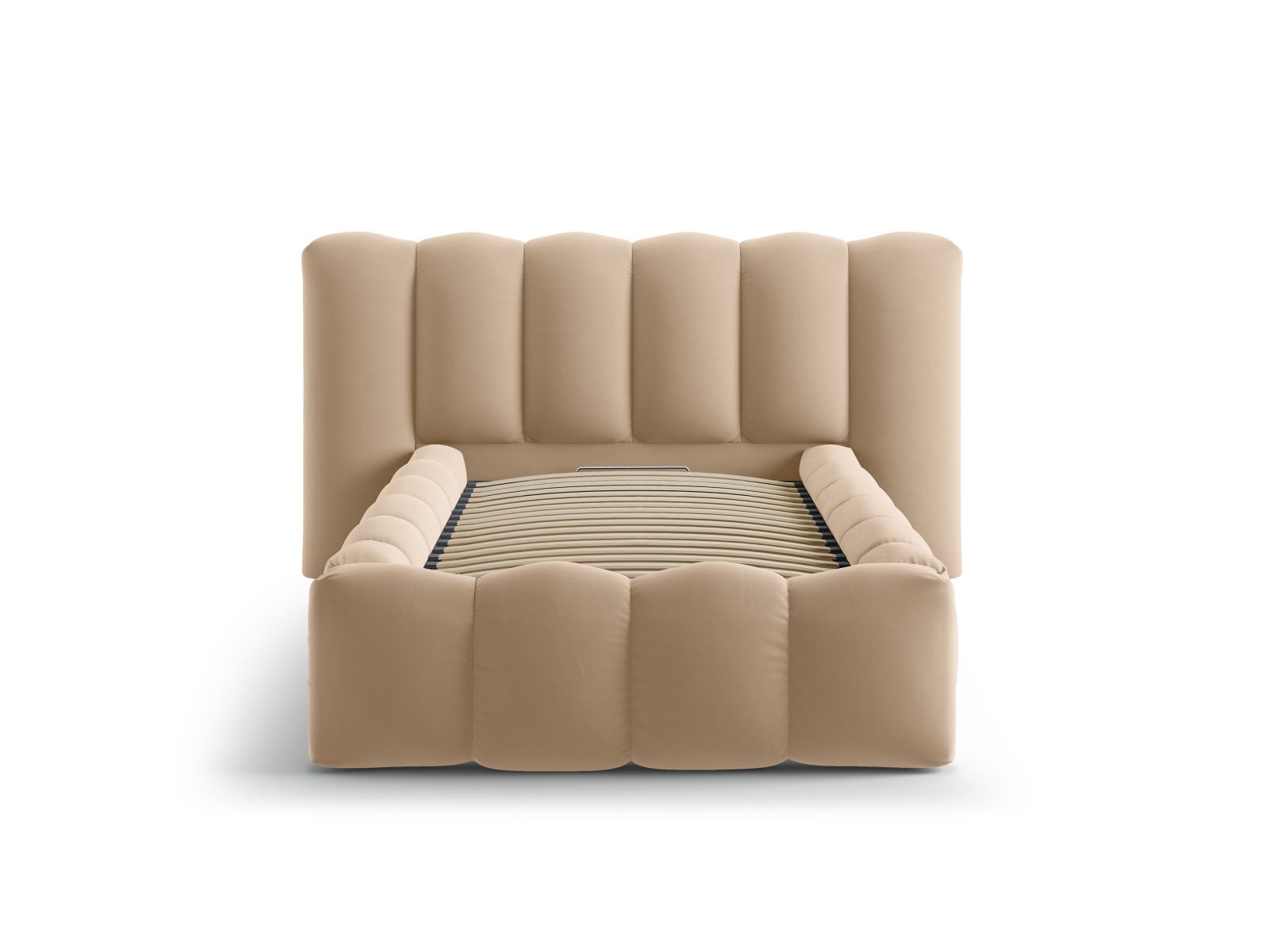 Velvet Storage Bed With Headboard, "Lupine", 174x226x95