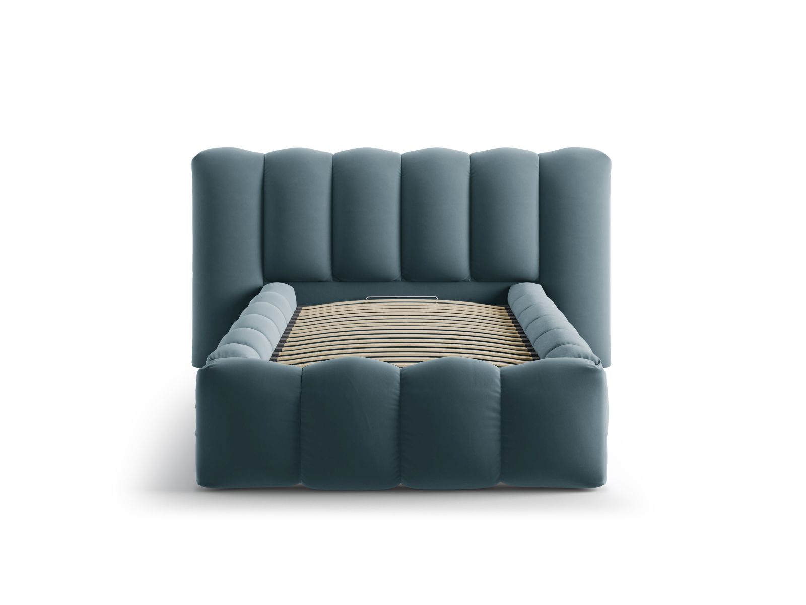Velvet Storage Bed With Headboard, "Lupine", 174x226x95