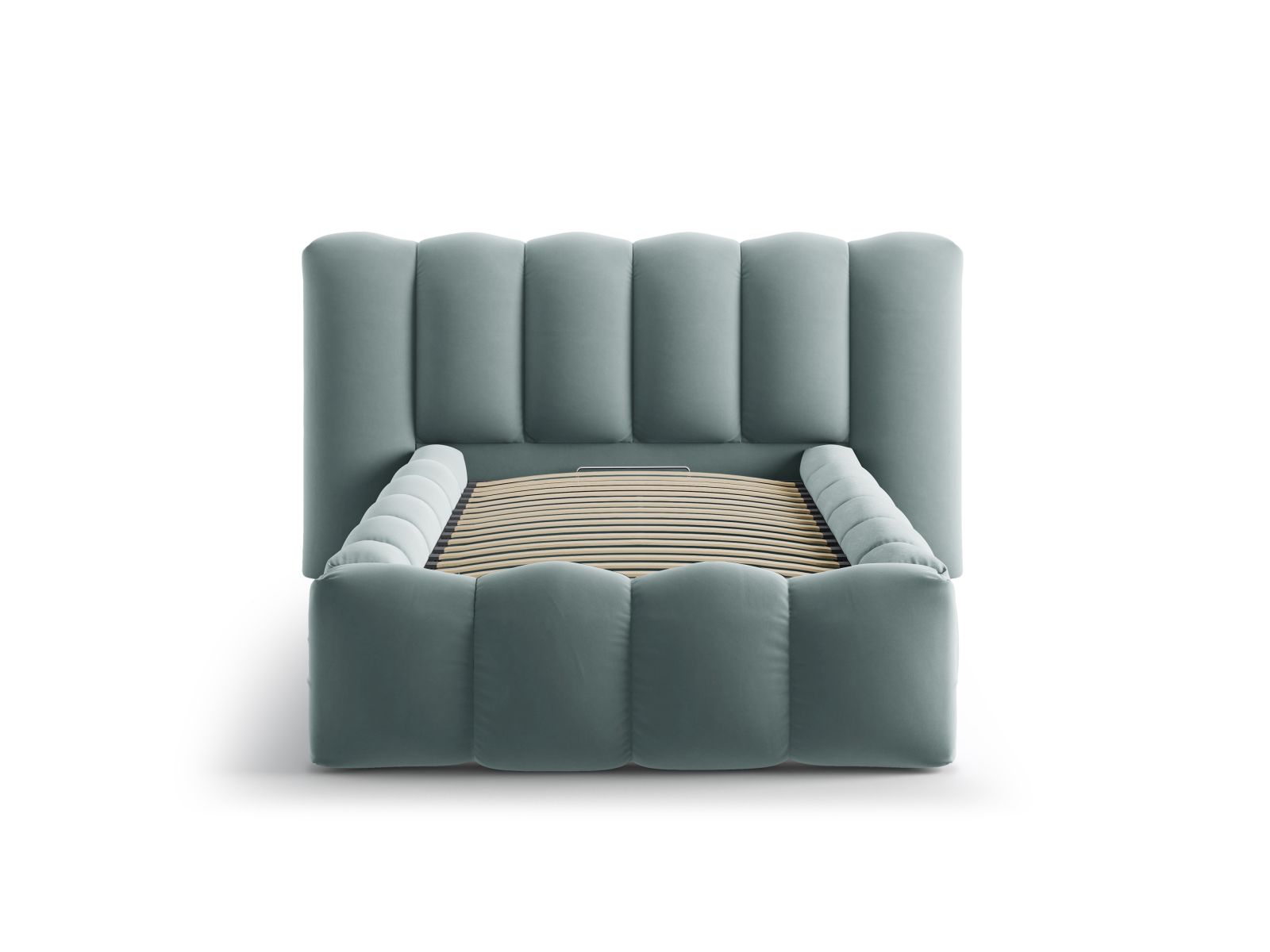 Velvet Storage Bed With Headboard, "Lupine", 174x226x95