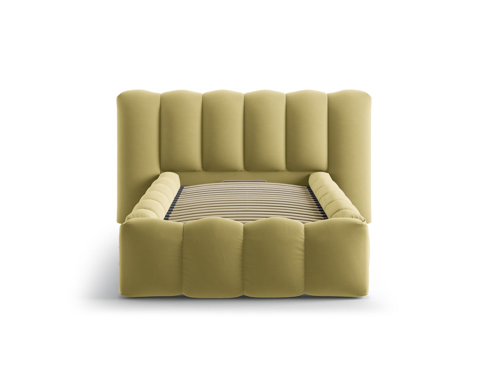Velvet Storage Bed With Headboard, "Lupine", 174x226x95