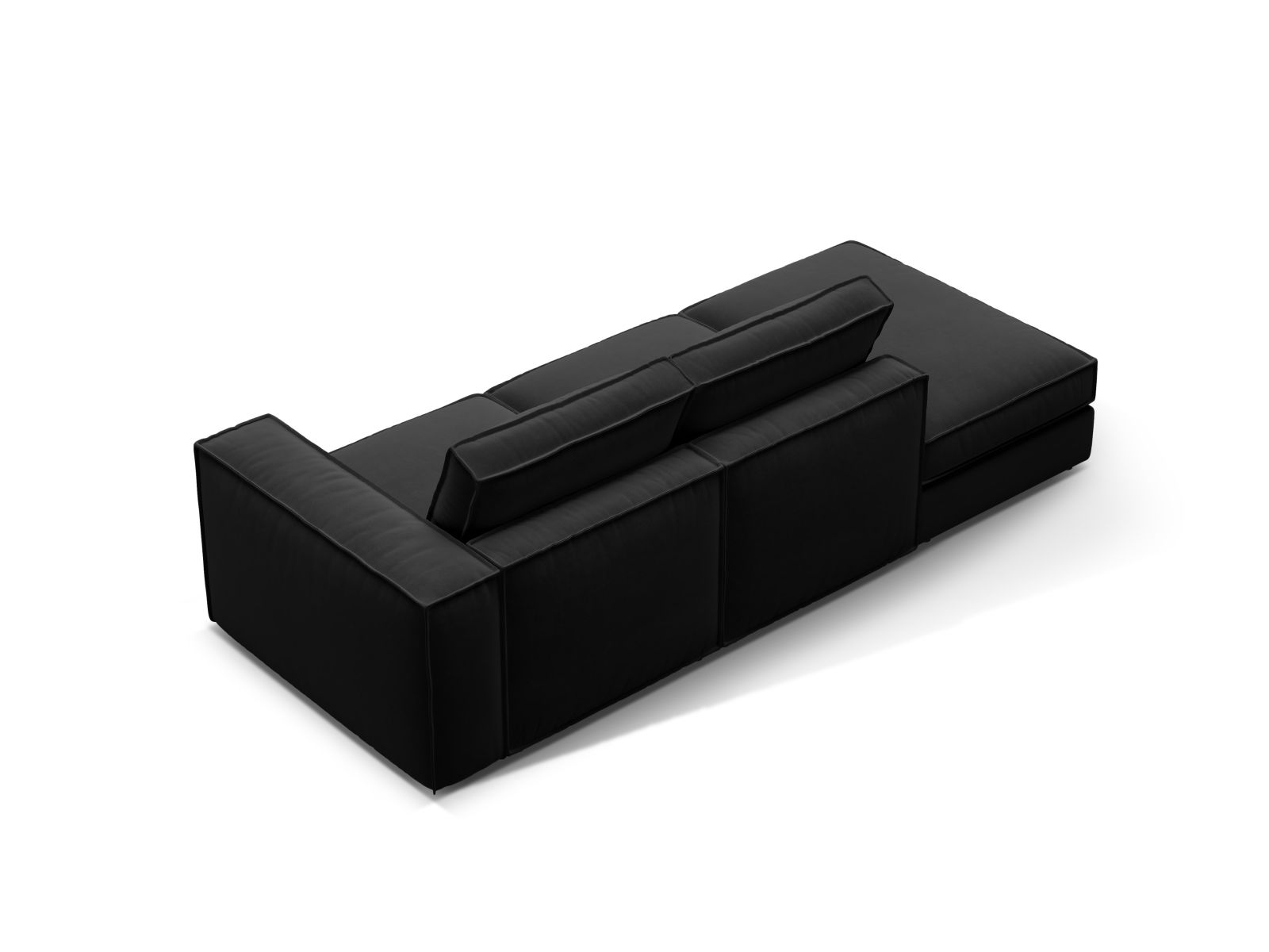 Velvet Modular Left Open Sofa, "Pola", 3 Seats, 259x103x88