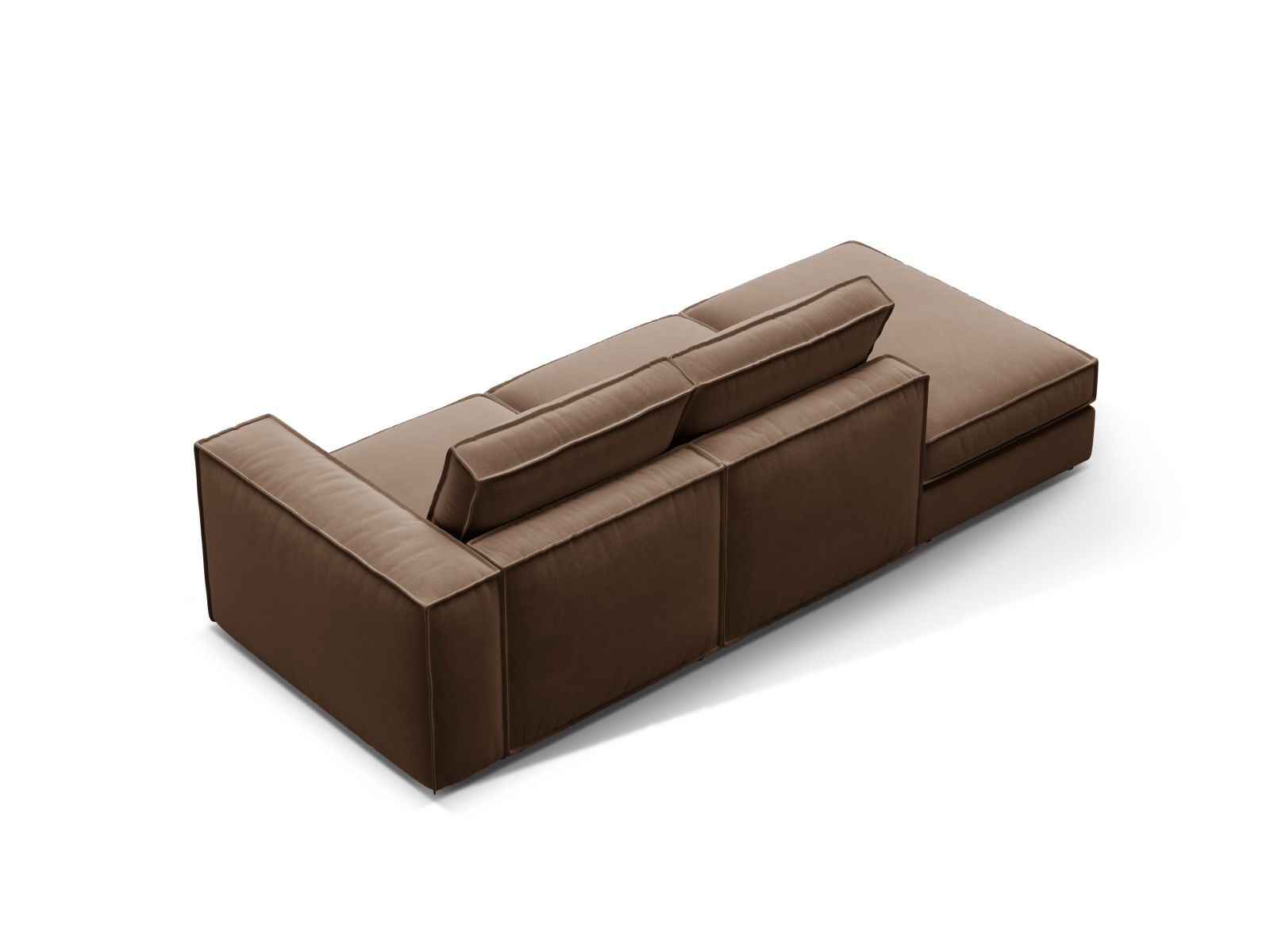Velvet Modular Left Open Sofa, "Pola", 3 Seats, 259x103x88