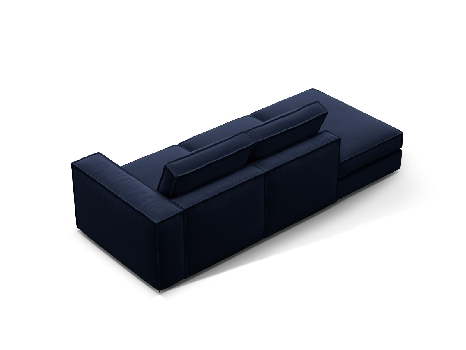 Velvet Modular Left Open Sofa, "Pola", 3 Seats, 259x103x88