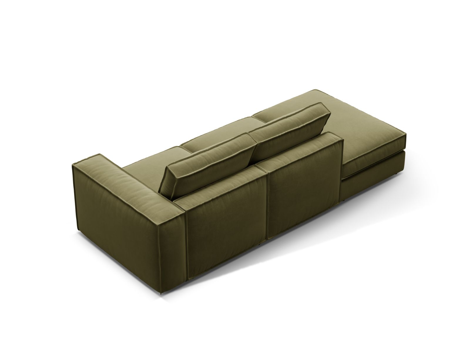 Velvet Modular Left Open Sofa, "Pola", 3 Seats, 259x103x88