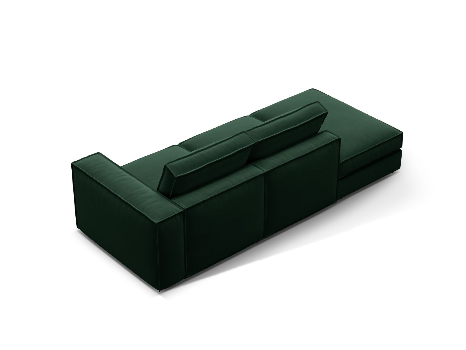 Velvet Modular Left Open Sofa, "Pola", 3 Seats, 259x103x88