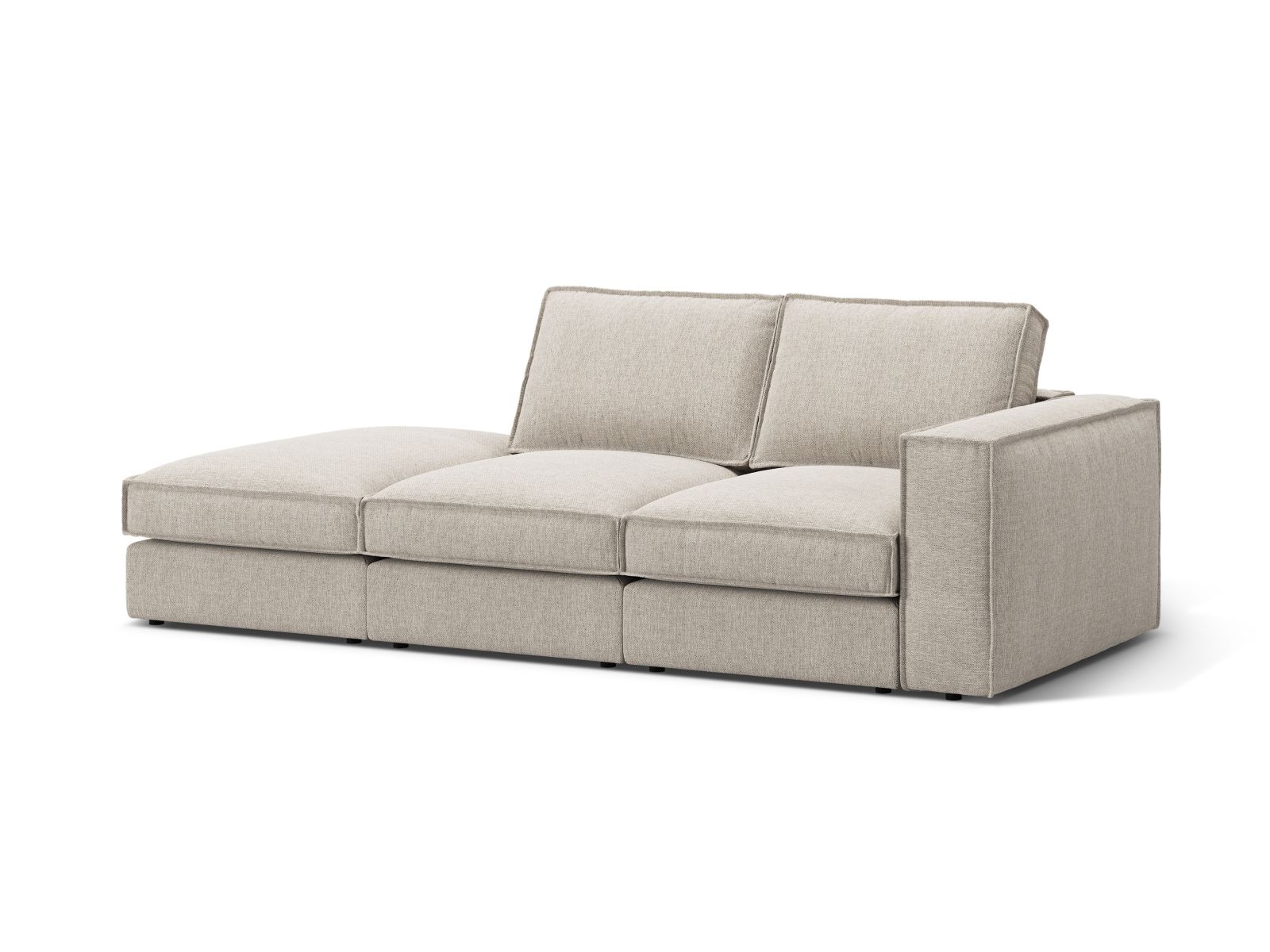 Modular Left Open Sofa, "Pola", 3 Seats, 259x103x88