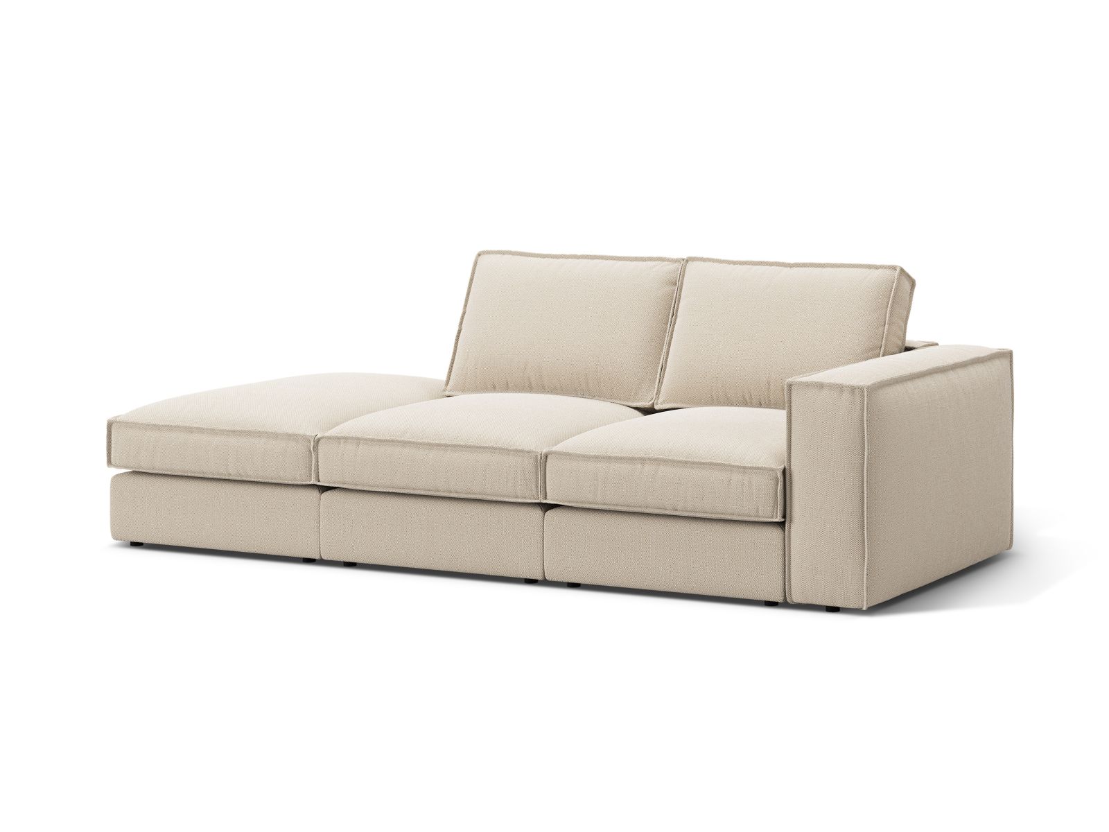 Modular Left Open Sofa, "Pola", 3 Seats, 259x103x88