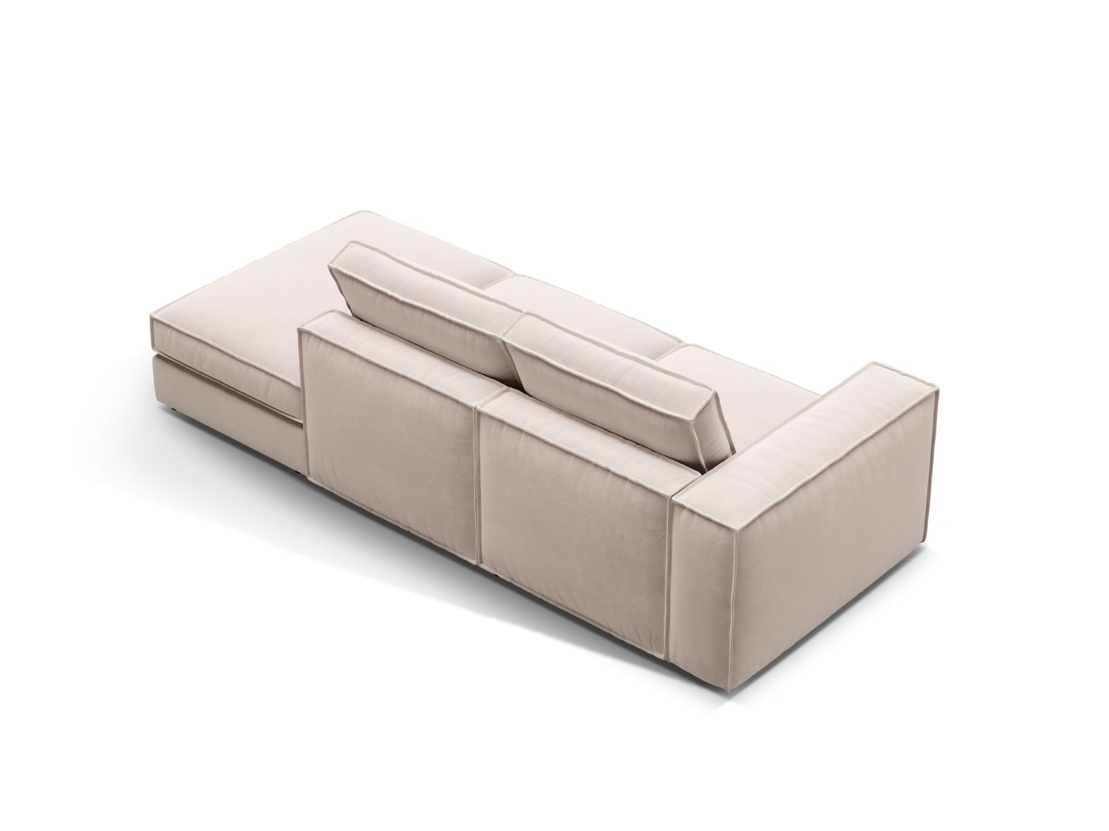 Velvet Modular Right Open Sofa, "Pola", 3 Seats, 259x103x88