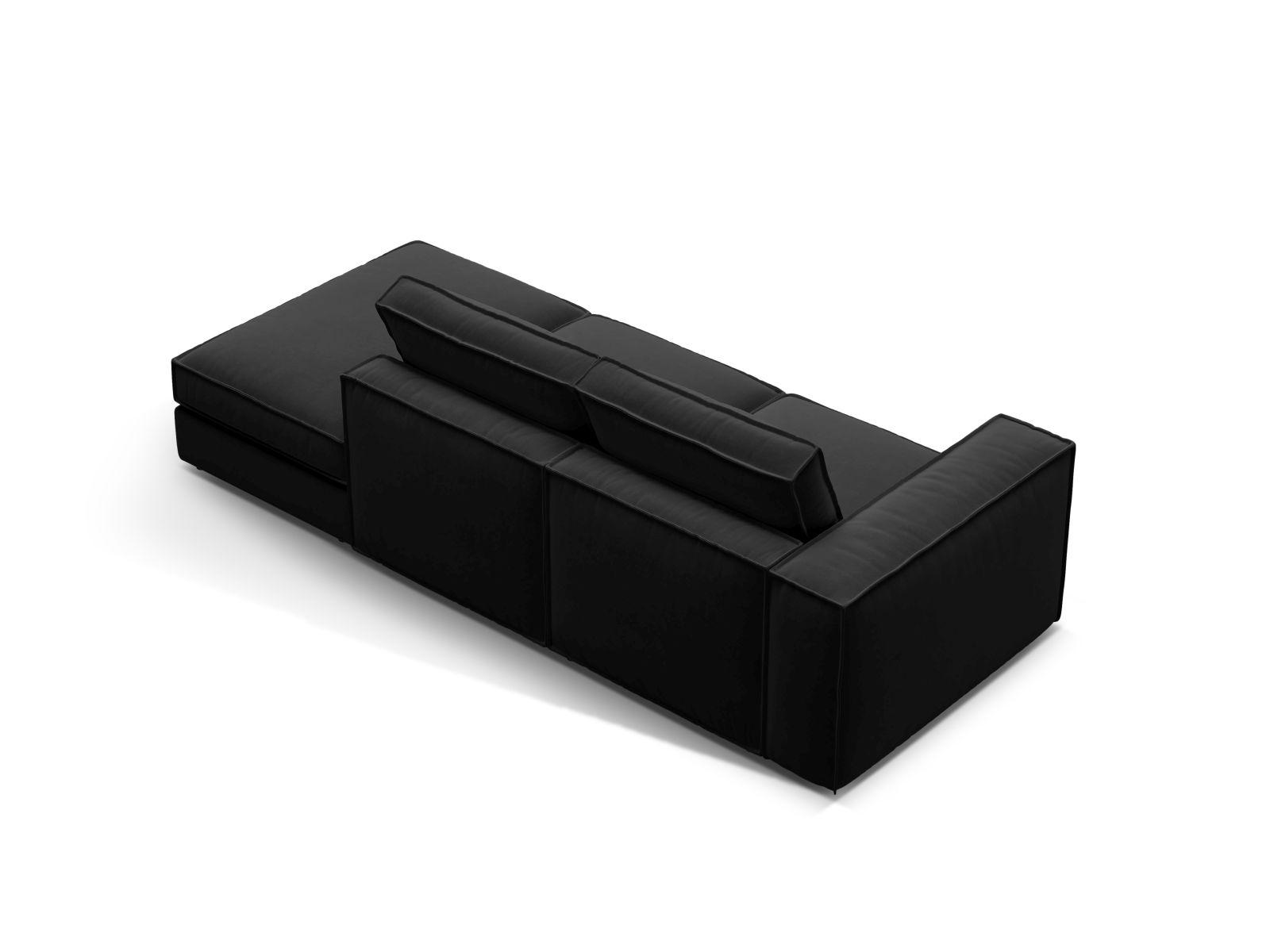 Velvet Modular Right Open Sofa, "Pola", 3 Seats, 259x103x88