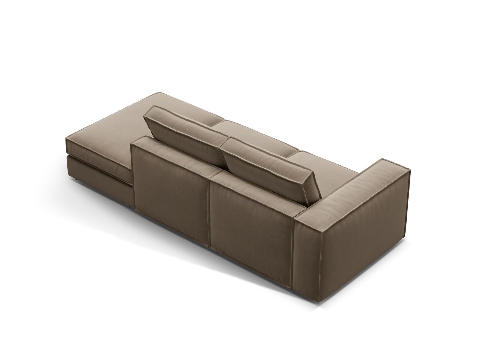 Velvet Modular Right Open Sofa, "Pola", 3 Seats, 259x103x88