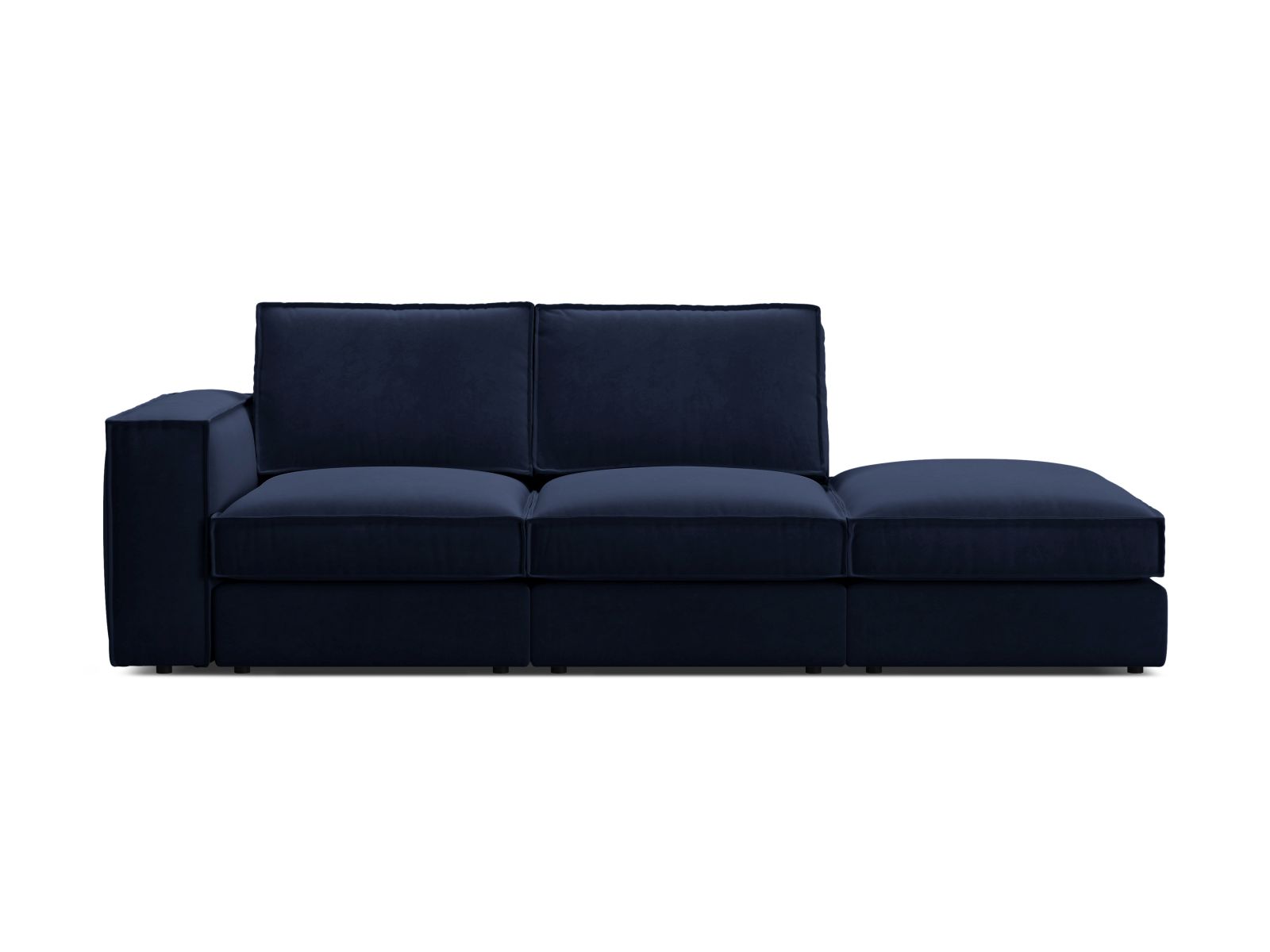 Velvet Modular Right Open Sofa, "Pola", 3 Seats, 259x103x88