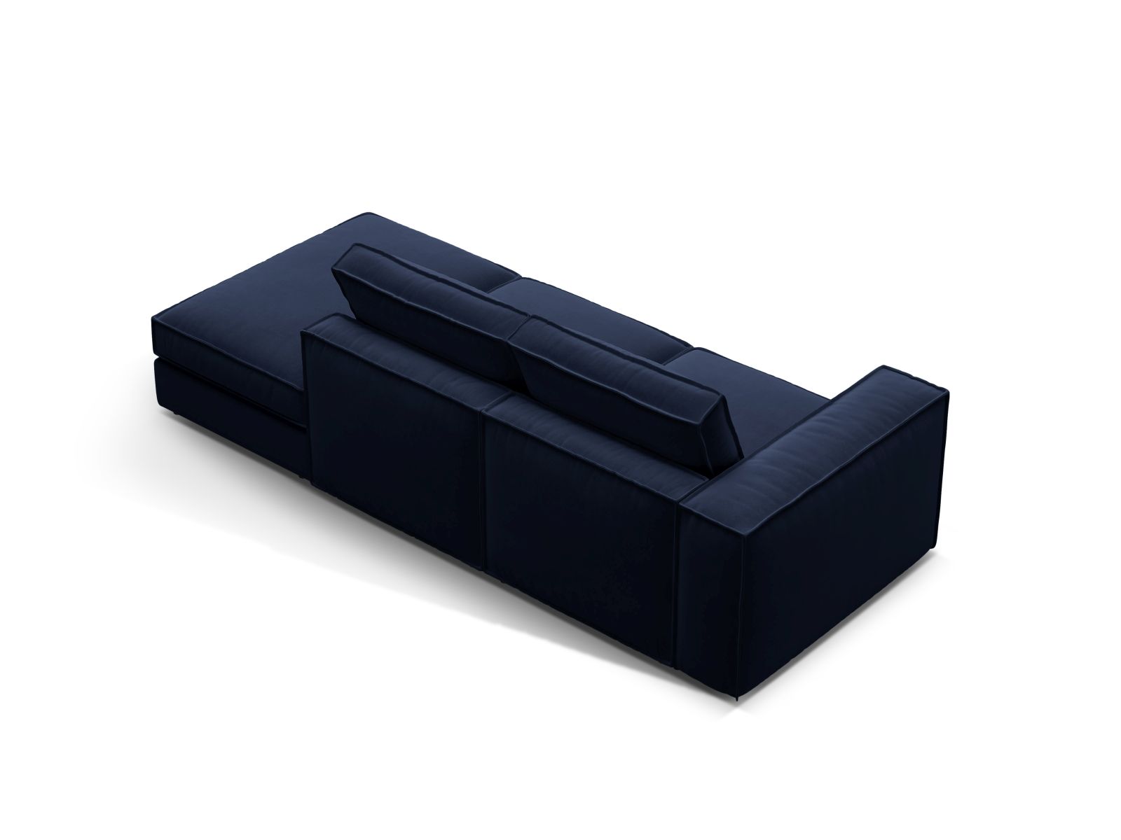 Velvet Modular Right Open Sofa, "Pola", 3 Seats, 259x103x88