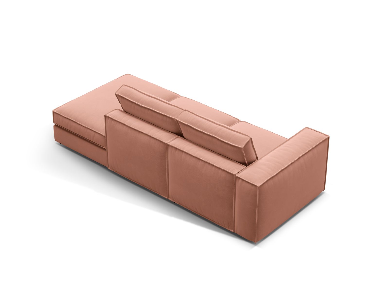 Velvet Modular Right Open Sofa, "Pola", 3 Seats, 259x103x88