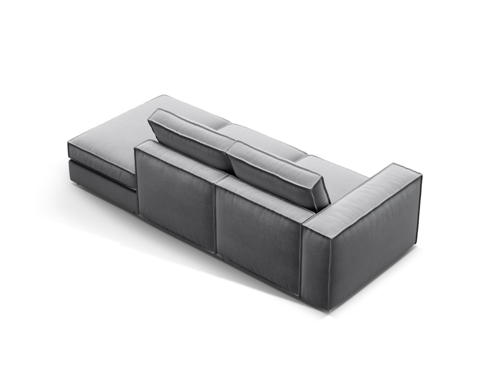 Velvet Modular Right Open Sofa, "Pola", 3 Seats, 259x103x88