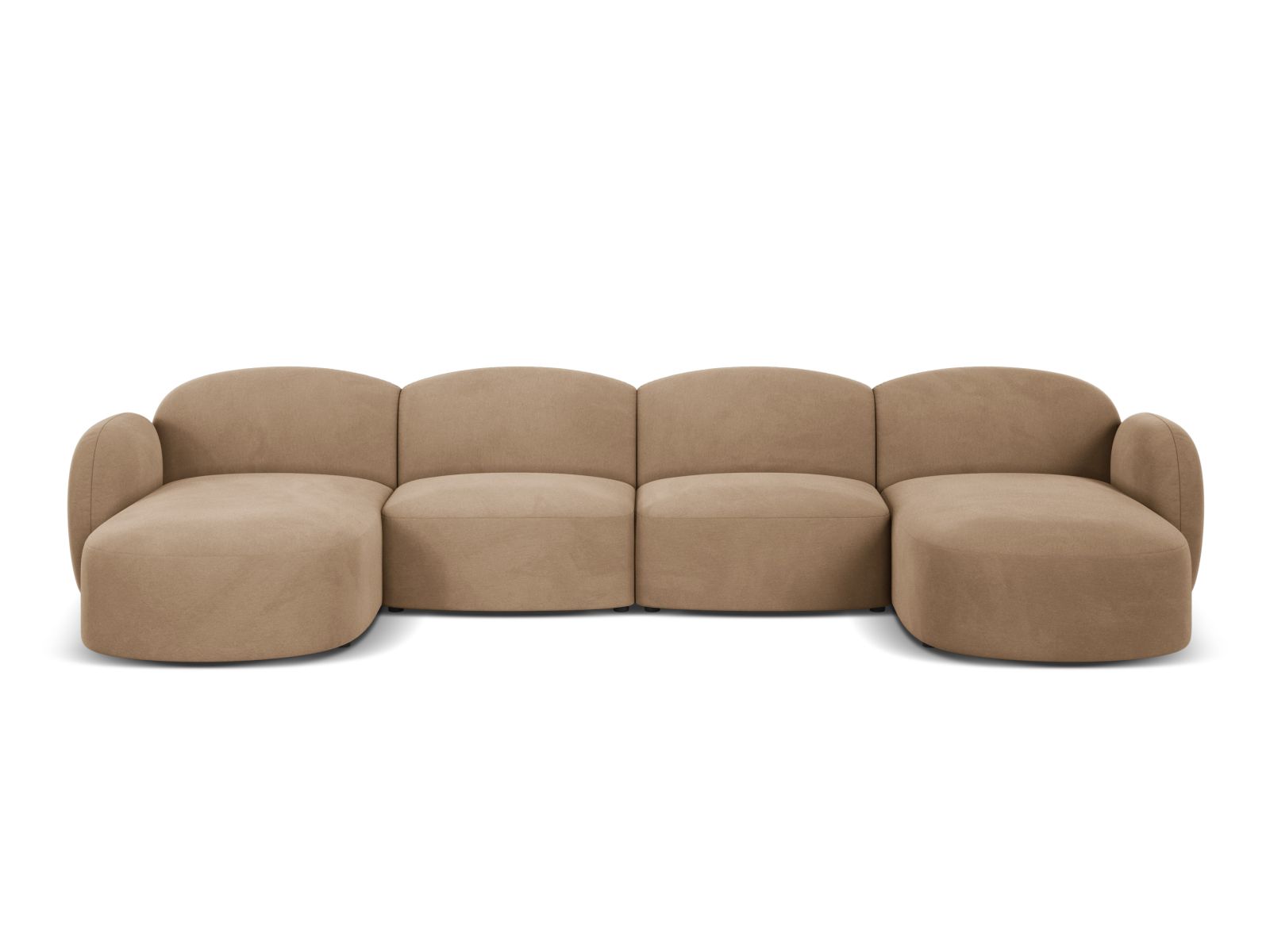 Velvet Panoramic Sofa, "Blair", 6 Seats, 354x167x76