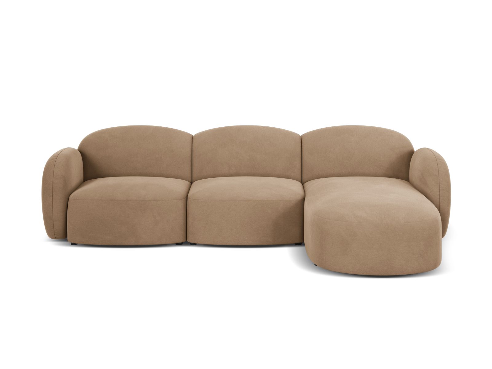 Velvet Right Corner Sofa, "Blair", 4 Seats, 274x167x76