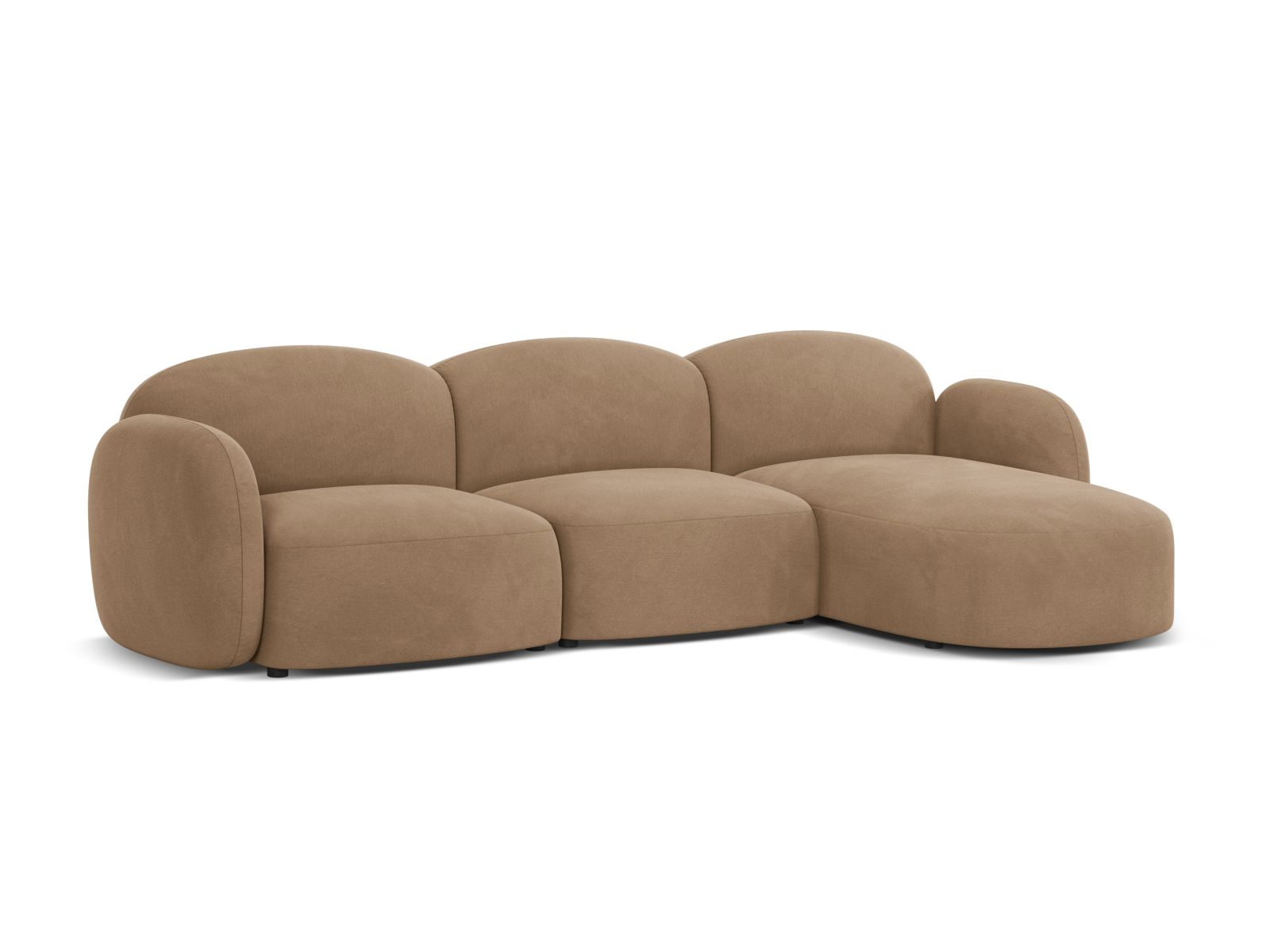 Velvet Right Corner Sofa, "Blair", 4 Seats, 274x167x76