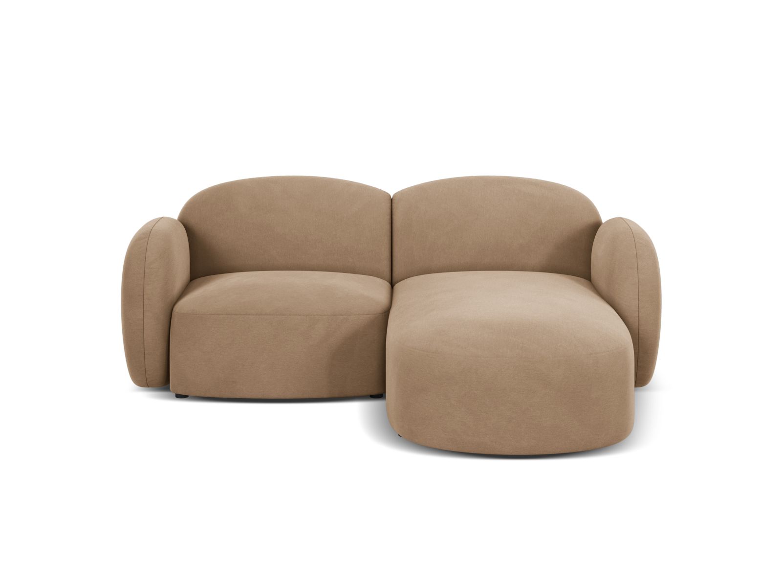 Velvet Right Corner Sofa, "Blair", 3 Seats, 194x167x76