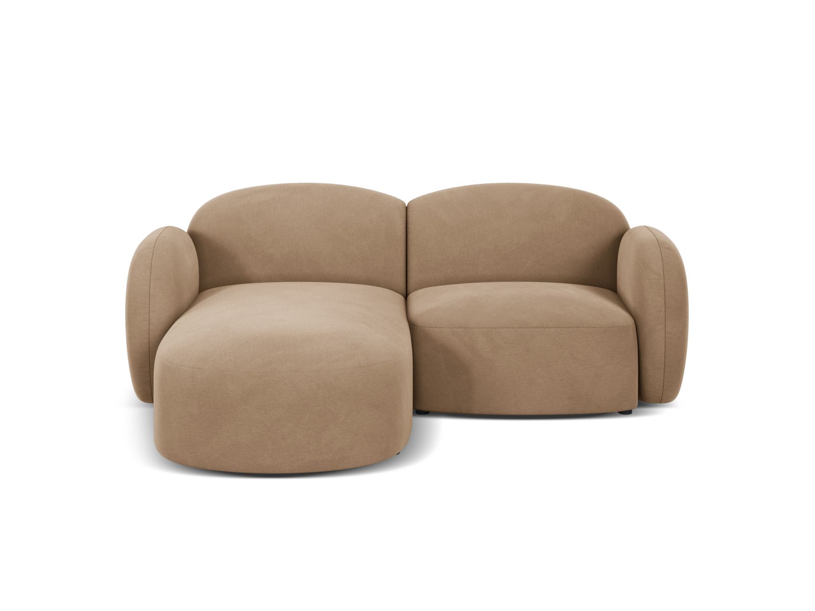 Velvet Left Corner Sofa, "Blair", 3 Seats, 194x167x76