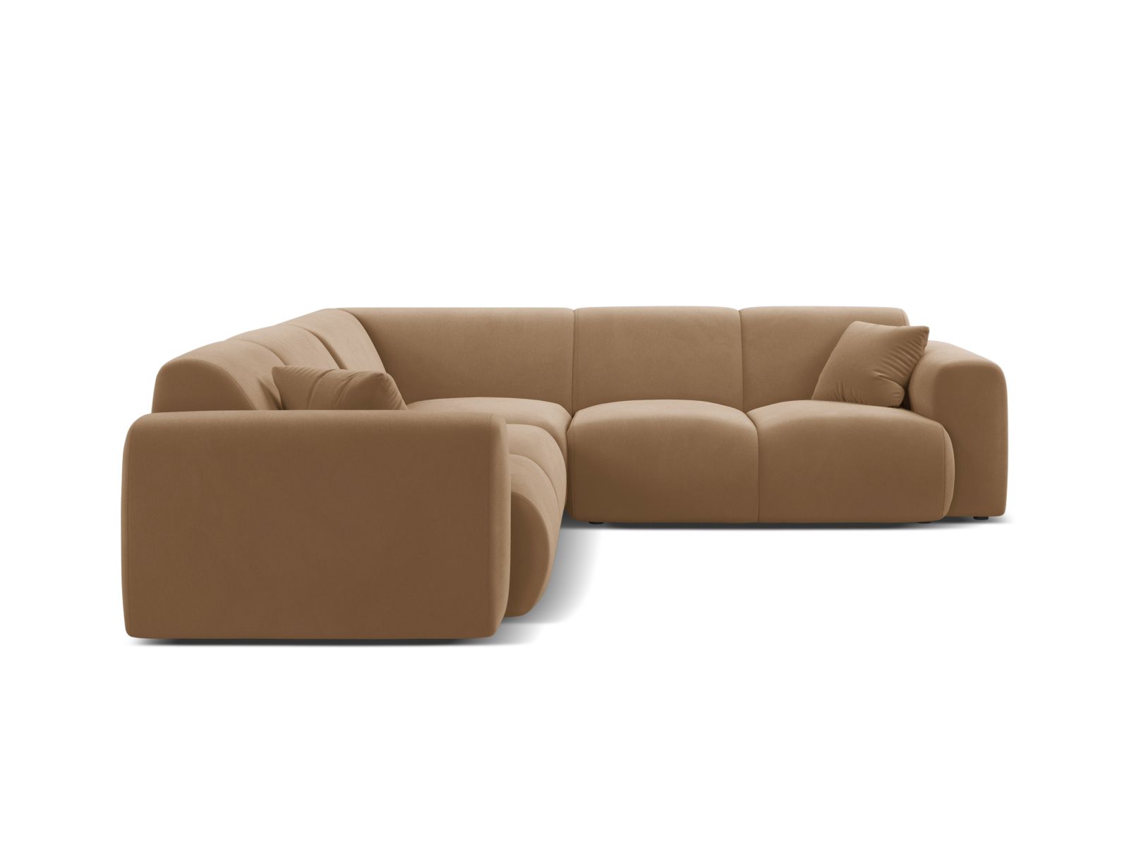 Velvet Symmetrical Corner Sofa, "Molino", 5 Seats, 252x252x72