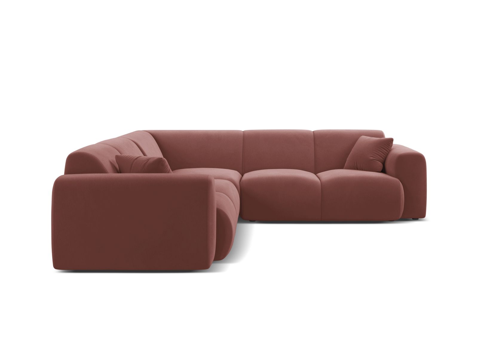 Velvet Symmetrical Corner Sofa, "Molino", 5 Seats, 252x252x72