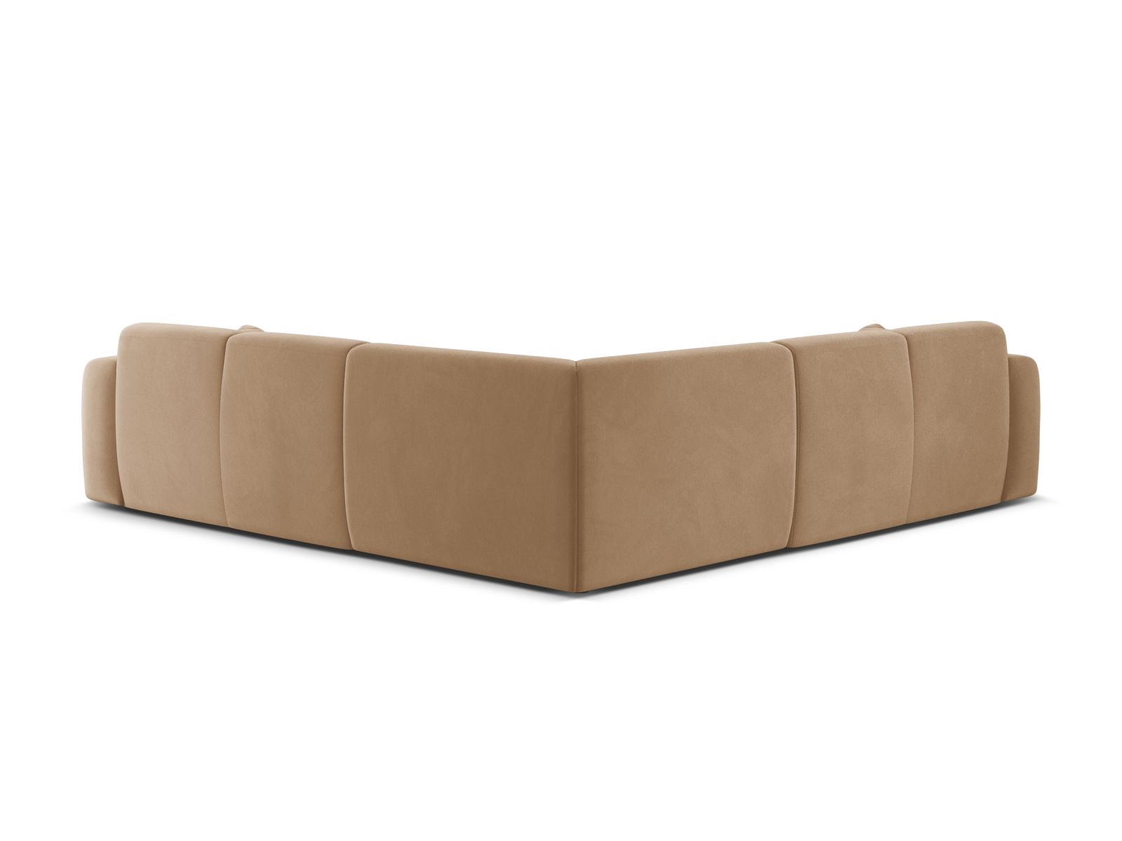 Velvet Symmetrical Corner Sofa, "Molino", 5 Seats, 252x252x72
