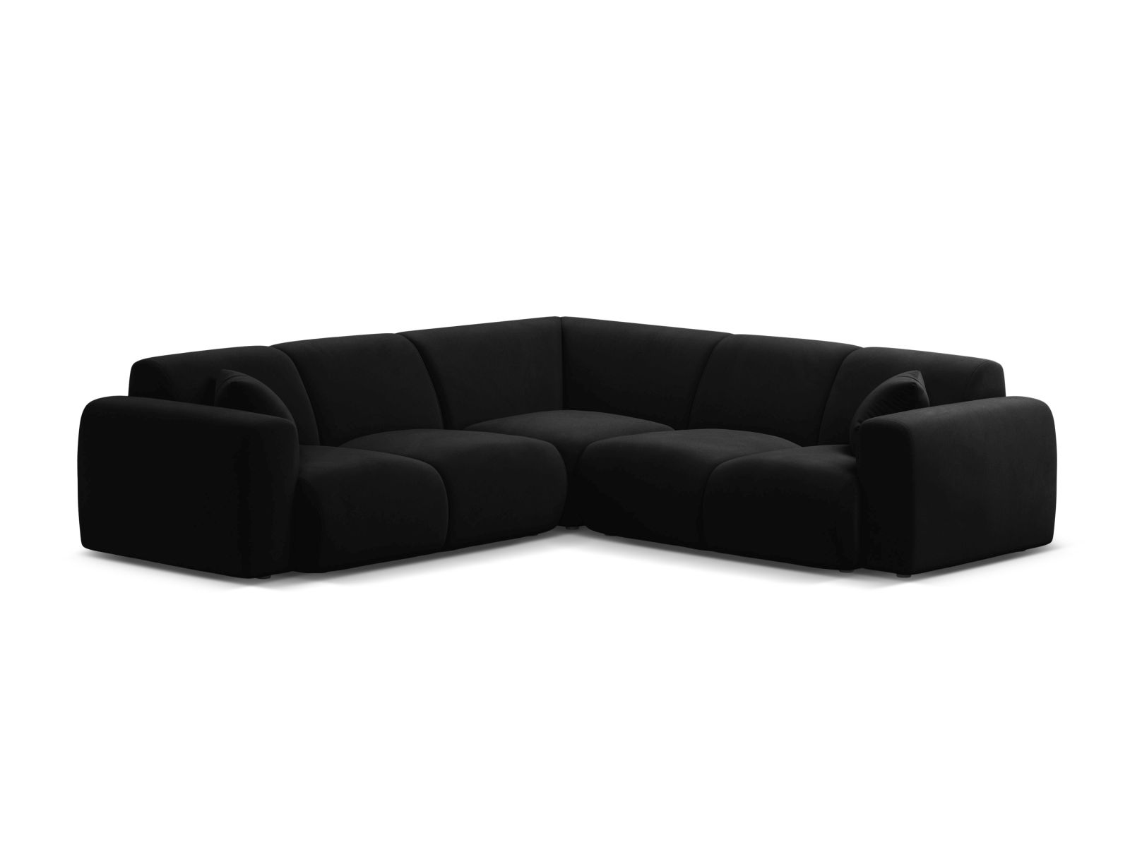 Velvet Symmetrical Corner Sofa, "Molino", 5 Seats, 252x252x72