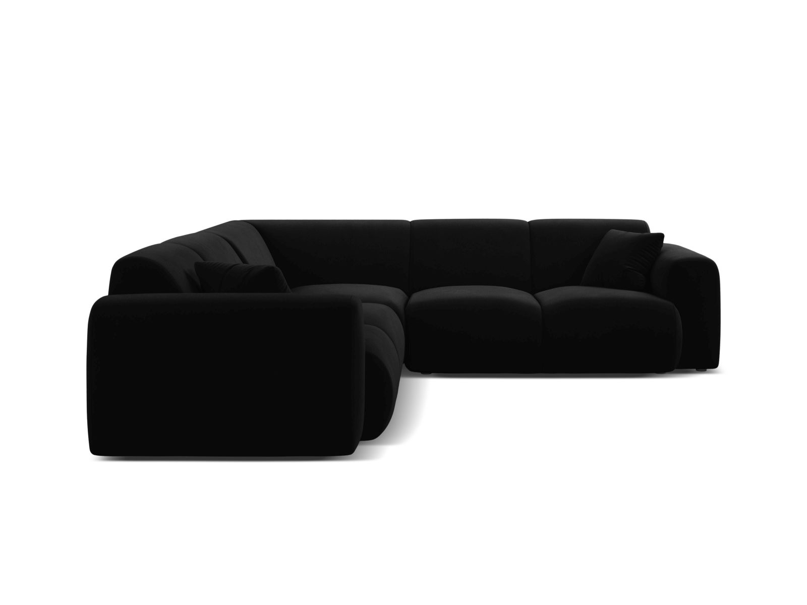 Velvet Symmetrical Corner Sofa, "Molino", 5 Seats, 252x252x72
