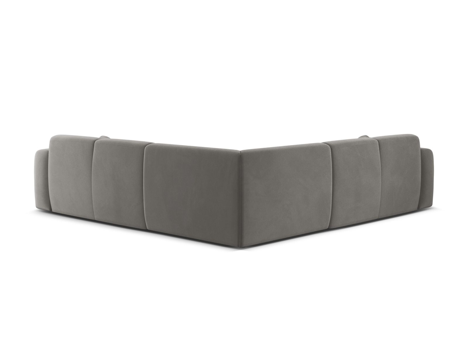 Velvet Symmetrical Corner Sofa, "Molino", 5 Seats, 252x252x72