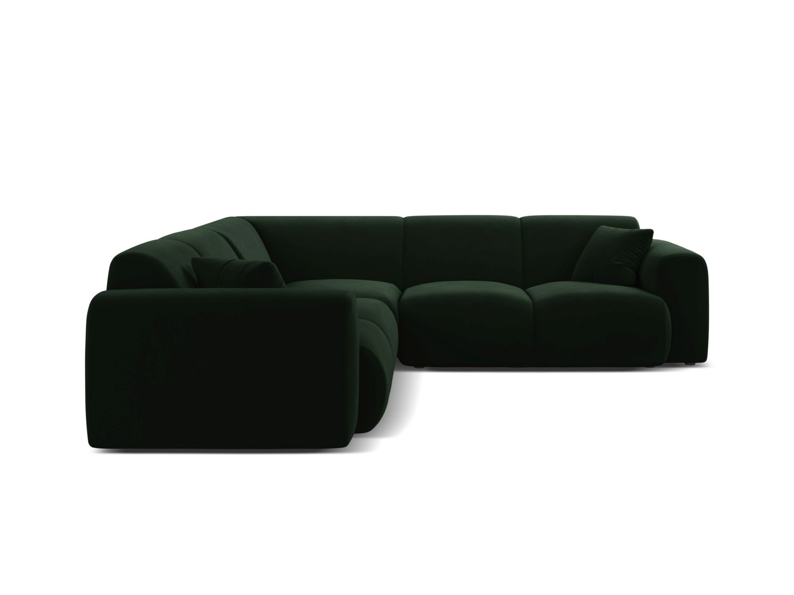 Velvet Symmetrical Corner Sofa, "Molino", 5 Seats, 252x252x72