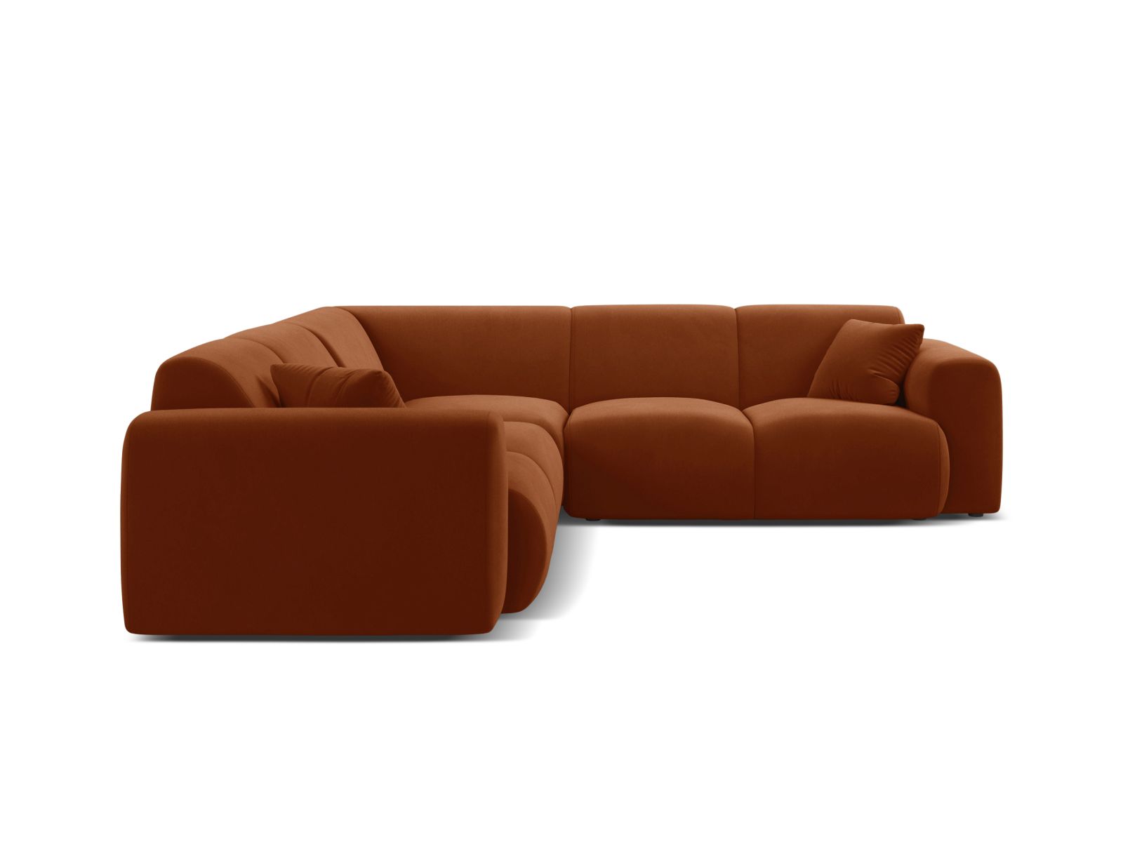 Velvet Symmetrical Corner Sofa, "Molino", 5 Seats, 252x252x72