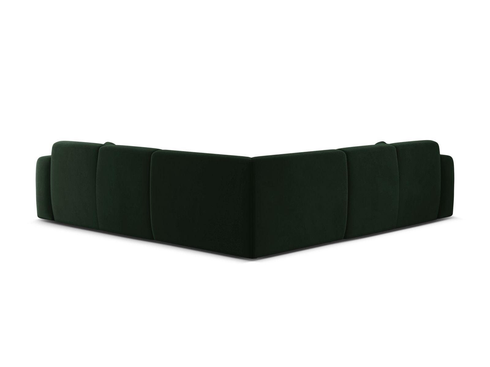 Velvet Symmetrical Corner Sofa, "Molino", 5 Seats, 252x252x72