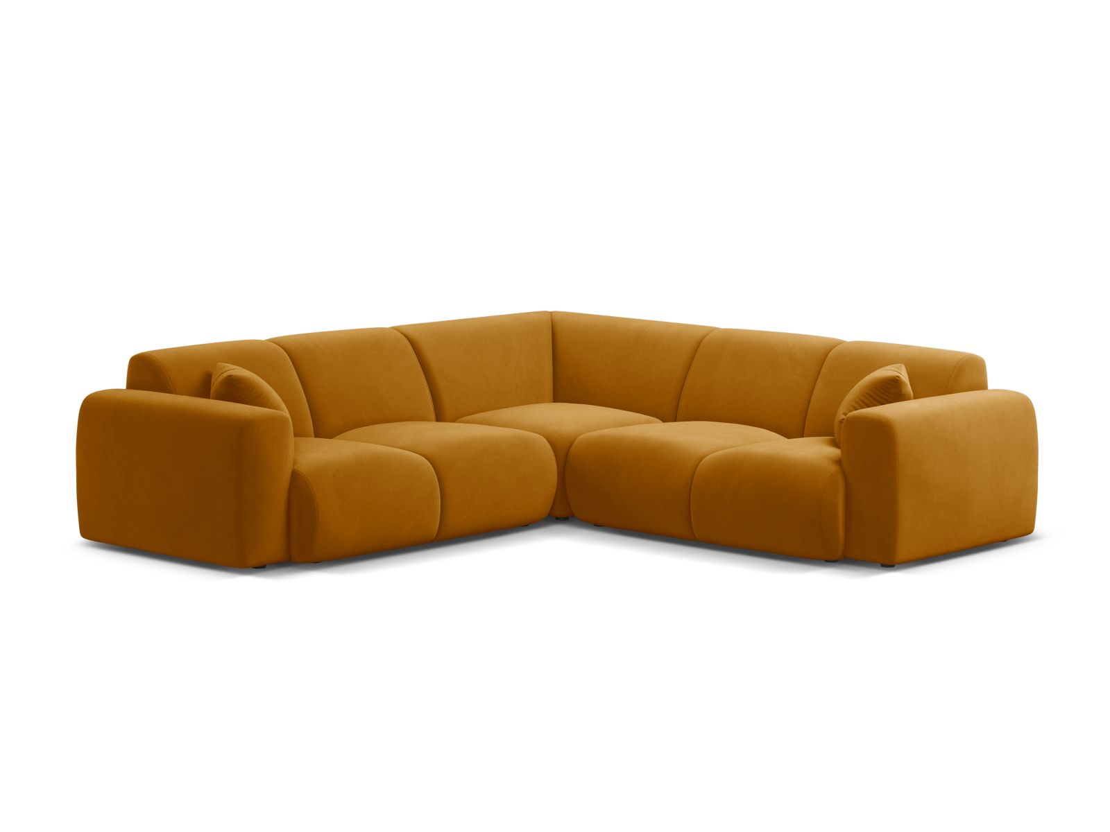 Velvet Symmetrical Corner Sofa, "Molino", 5 Seats, 252x252x72
