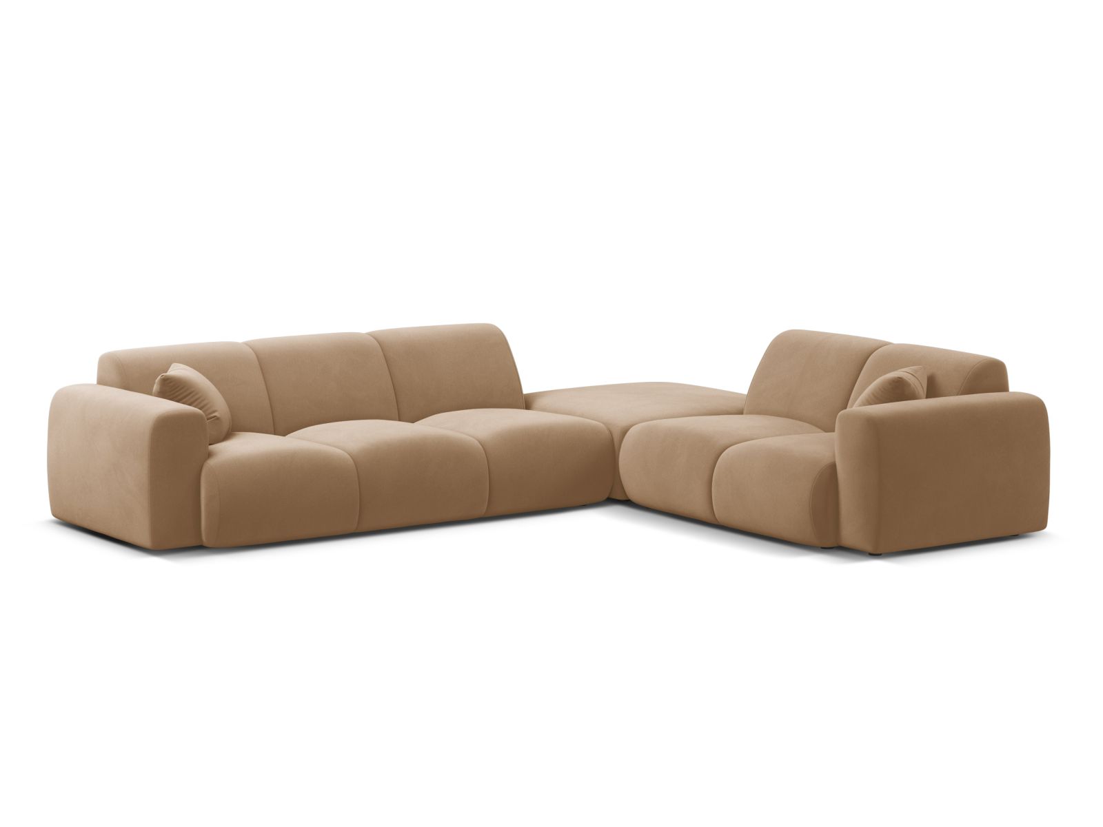 Velvet Right Corner Sofa, "Molino", 6 Seats, 315x250x72