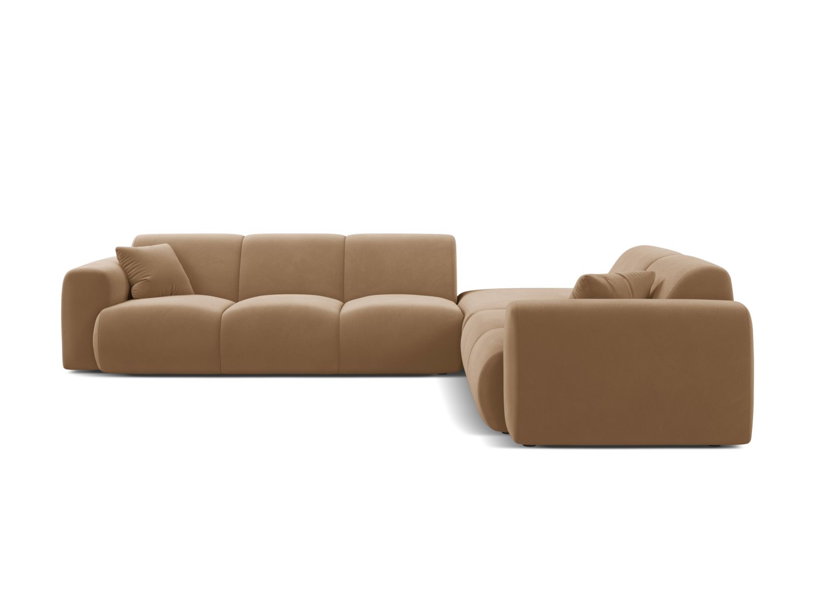 Velvet Right Corner Sofa, "Molino", 6 Seats, 315x250x72