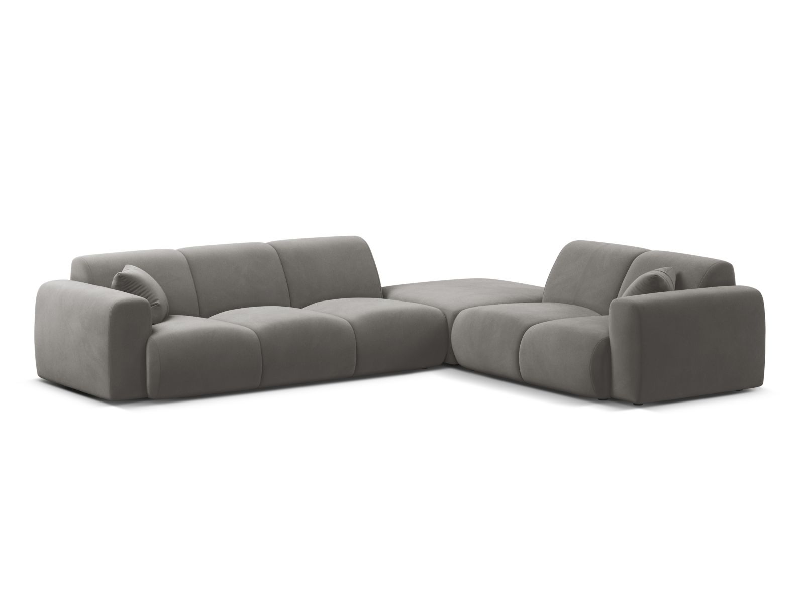 Velvet Right Corner Sofa, "Molino", 6 Seats, 315x250x72