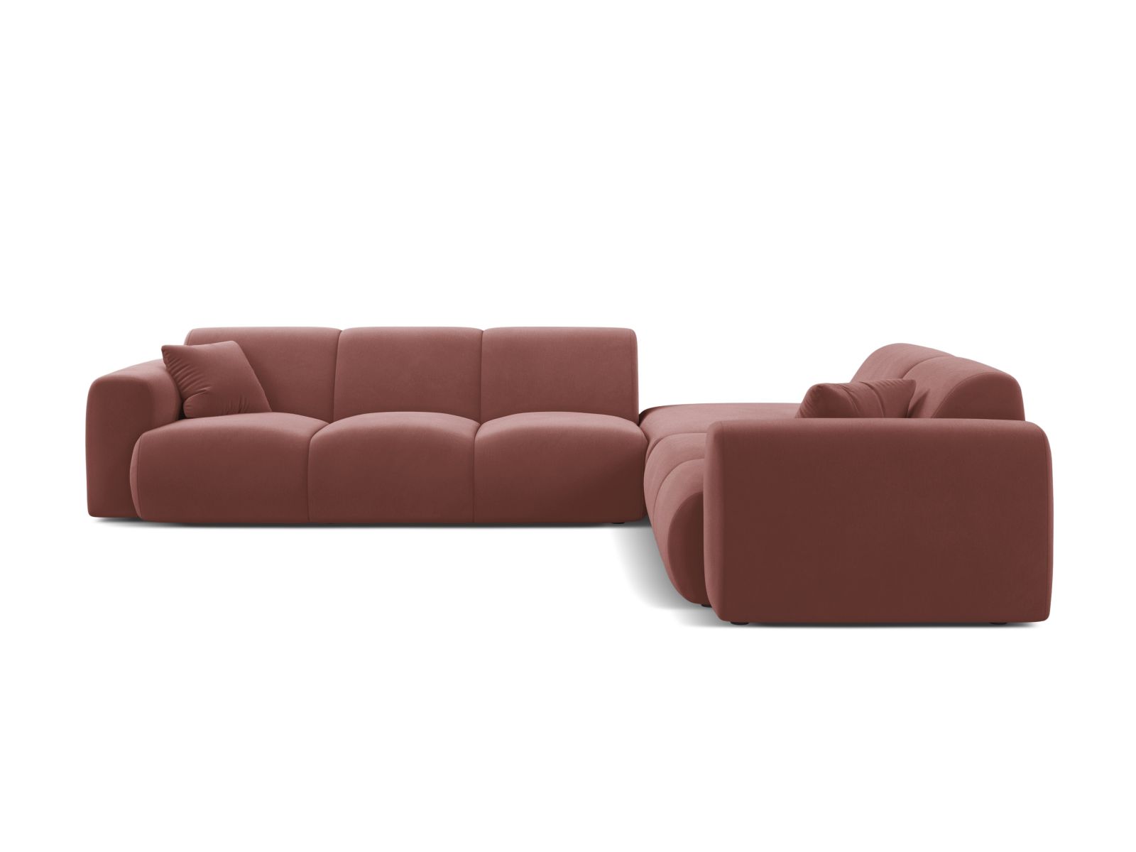 Velvet Right Corner Sofa, "Molino", 6 Seats, 315x250x72
