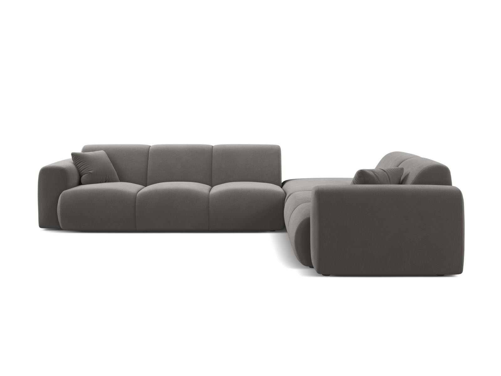 Velvet Right Corner Sofa, "Molino", 6 Seats, 315x250x72