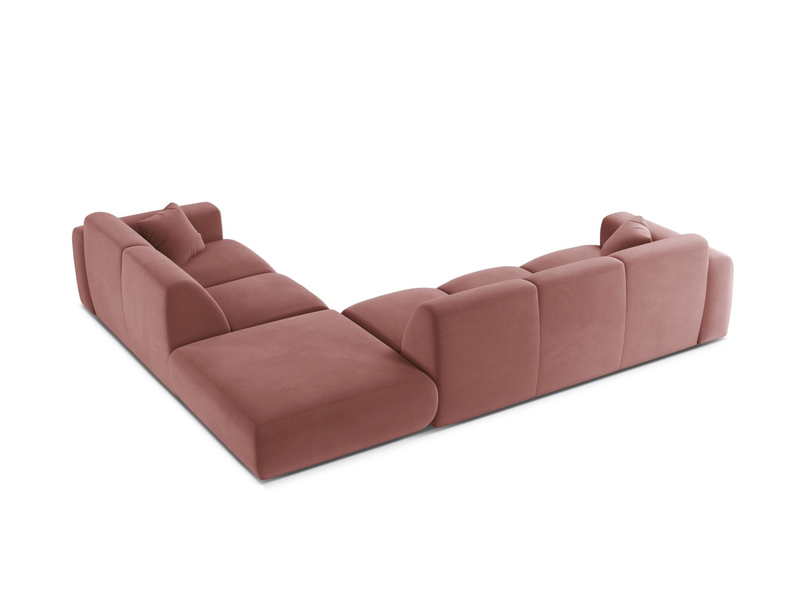 Velvet Right Corner Sofa, "Molino", 6 Seats, 315x250x72