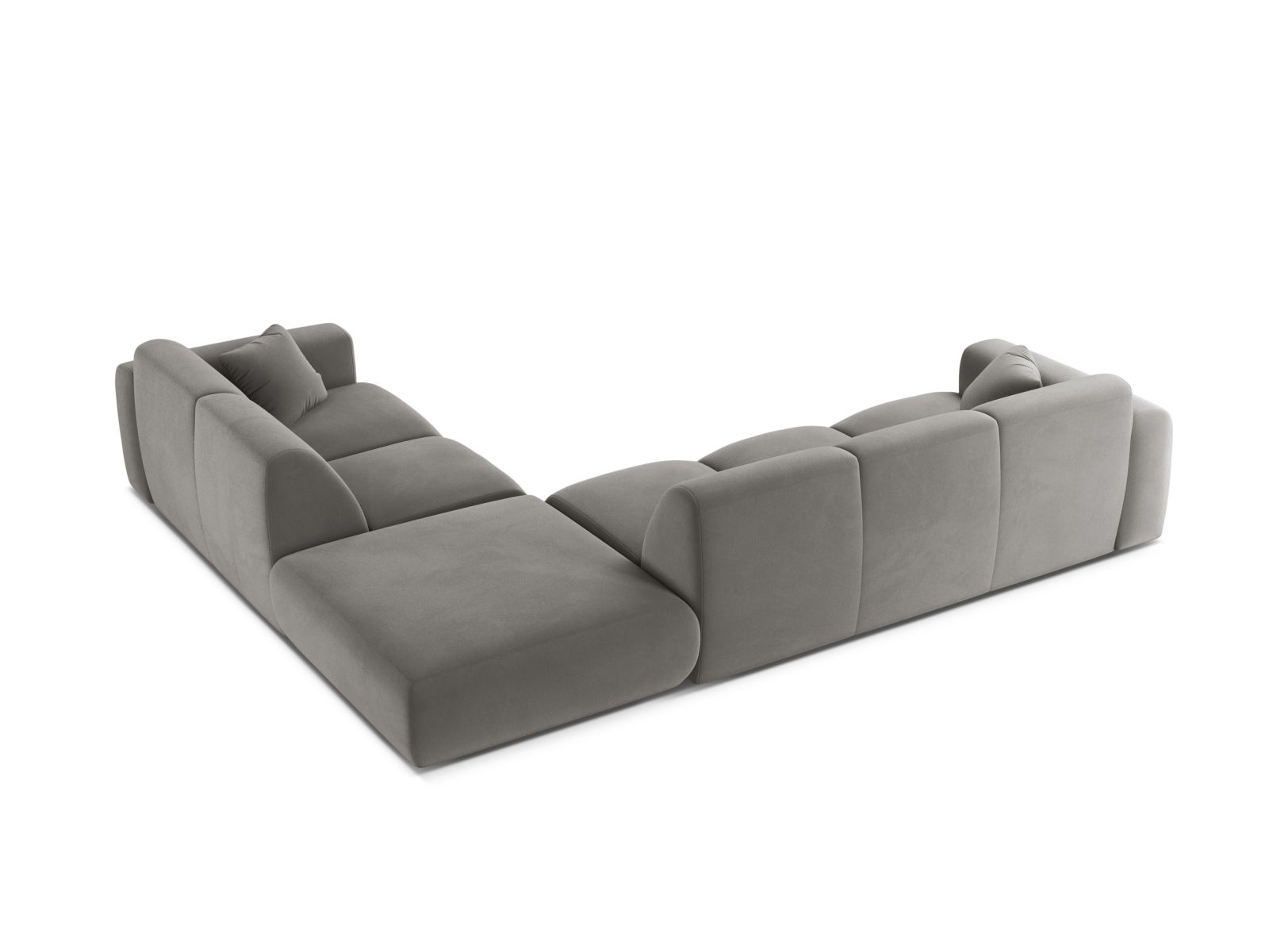 Velvet Right Corner Sofa, "Molino", 6 Seats, 315x250x72