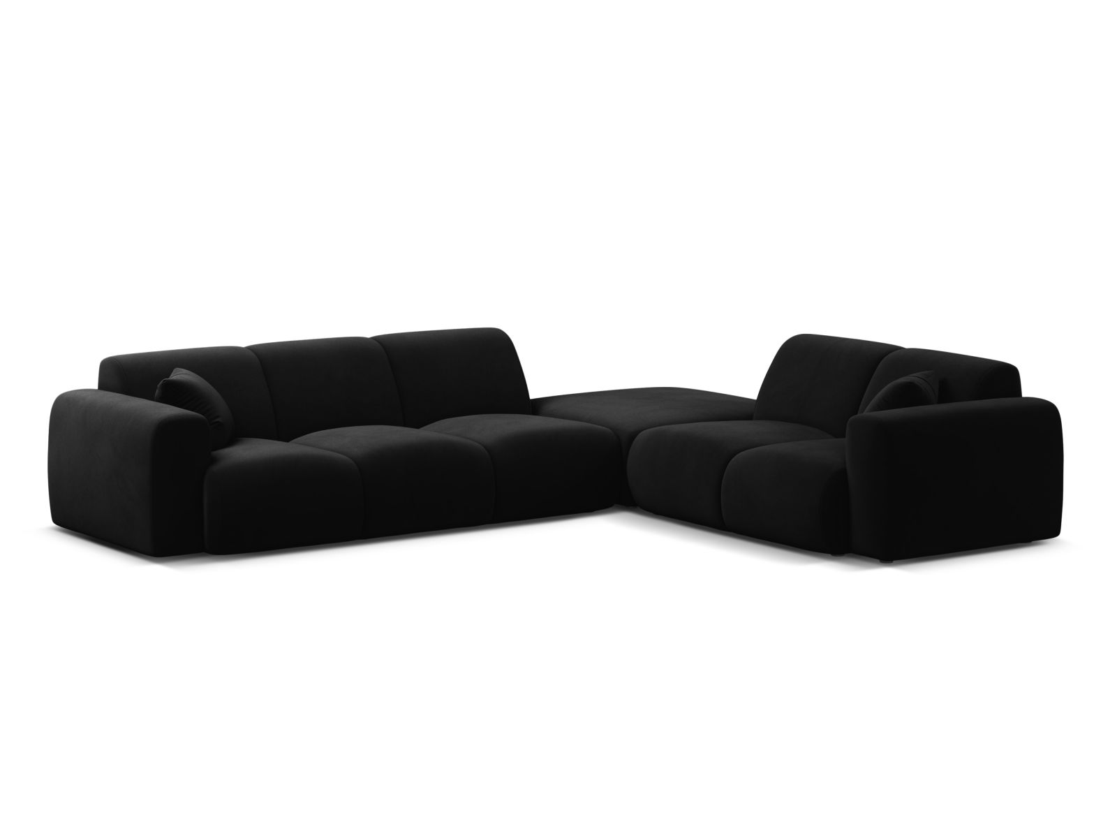 Velvet Right Corner Sofa, "Molino", 6 Seats, 315x250x72