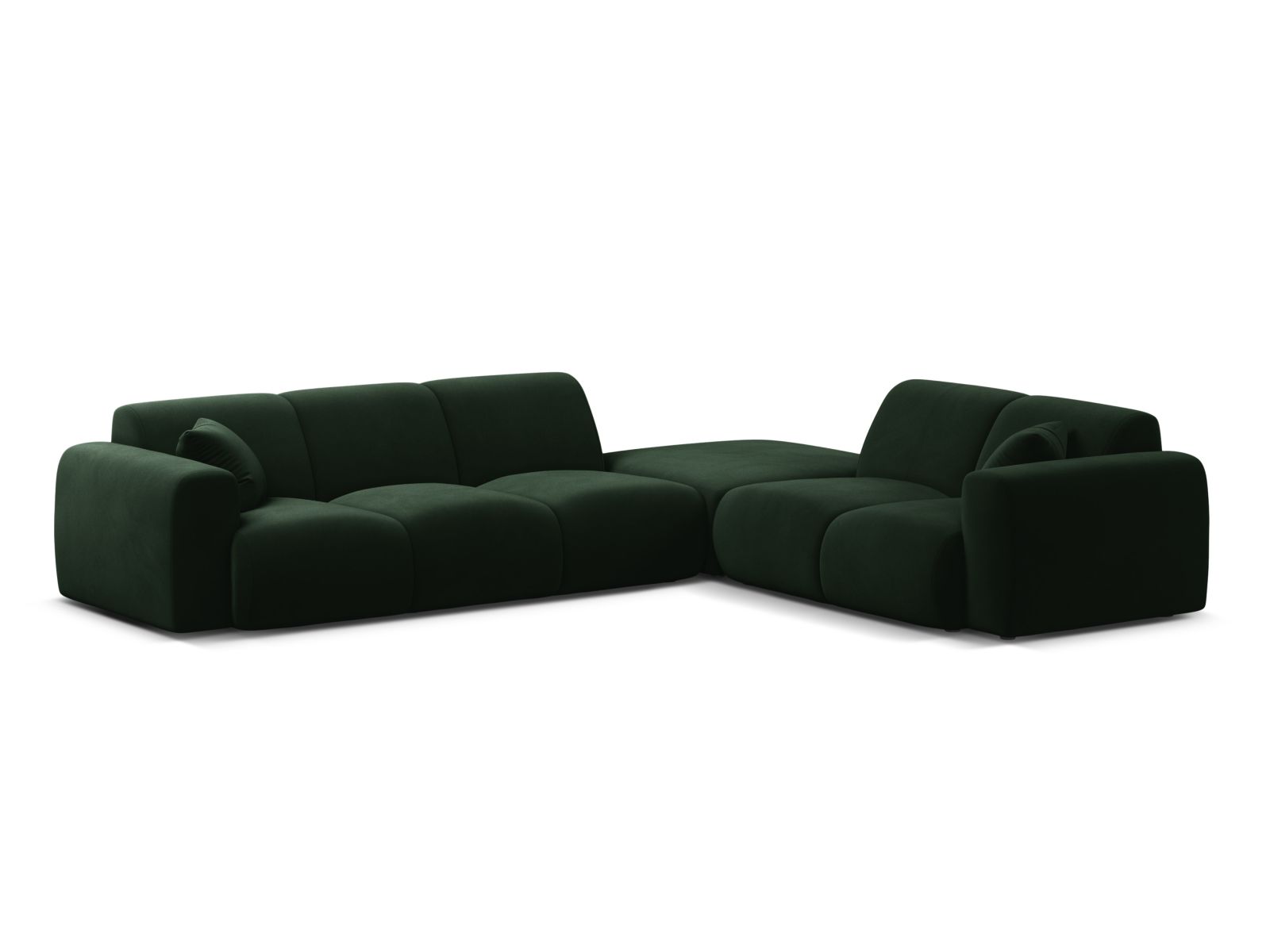 Velvet Right Corner Sofa, "Molino", 6 Seats, 315x250x72