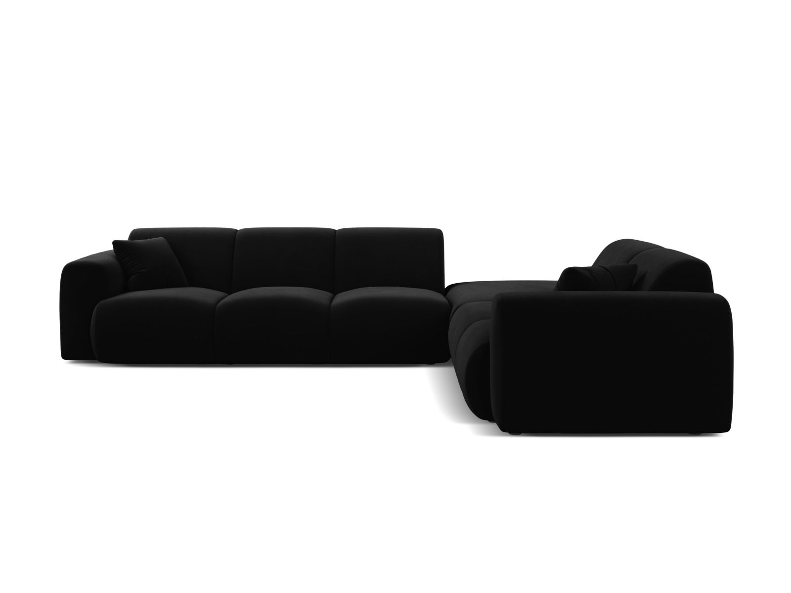 Velvet Right Corner Sofa, "Molino", 6 Seats, 315x250x72
