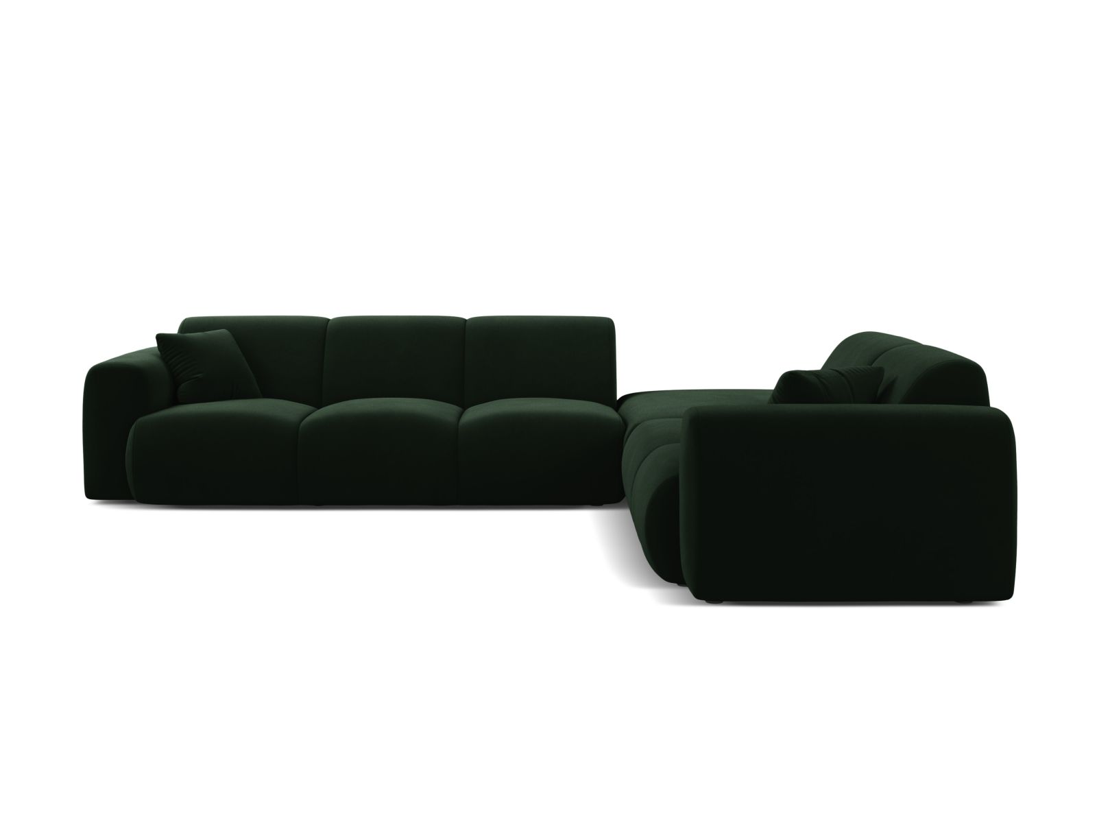 Velvet Right Corner Sofa, "Molino", 6 Seats, 315x250x72