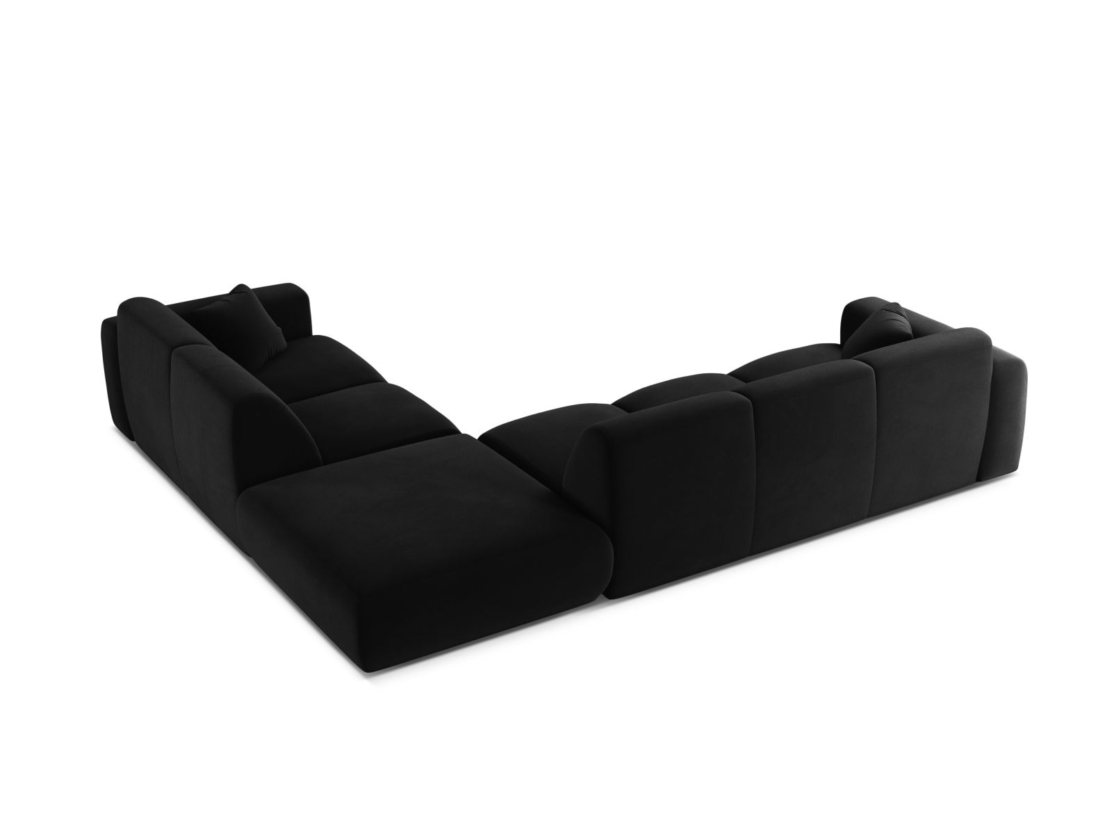 Velvet Right Corner Sofa, "Molino", 6 Seats, 315x250x72