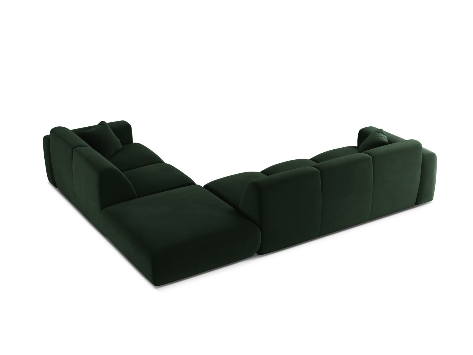 Velvet Right Corner Sofa, "Molino", 6 Seats, 315x250x72