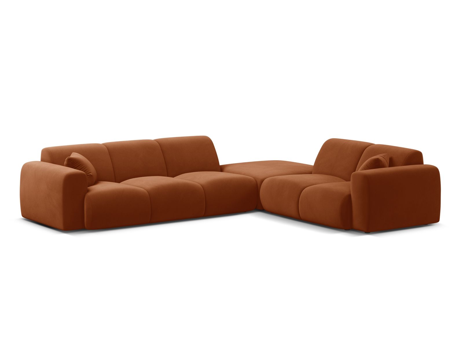 Velvet Right Corner Sofa, "Molino", 6 Seats, 315x250x72