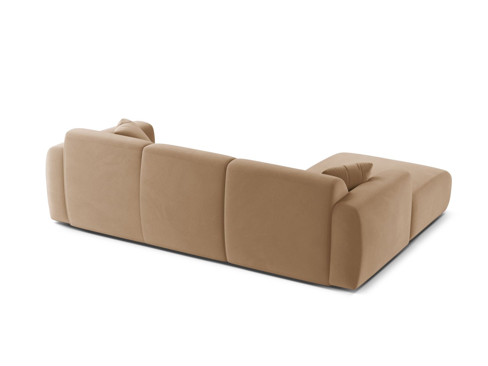 Velvet Left Corner Sofa, "Molino", 4 Seats, 255x170x72